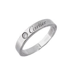 カルティエ(Cartier) カルティエ リング エングレーブド／1PD ダイヤモンド Pt950 プラチナ  レディース