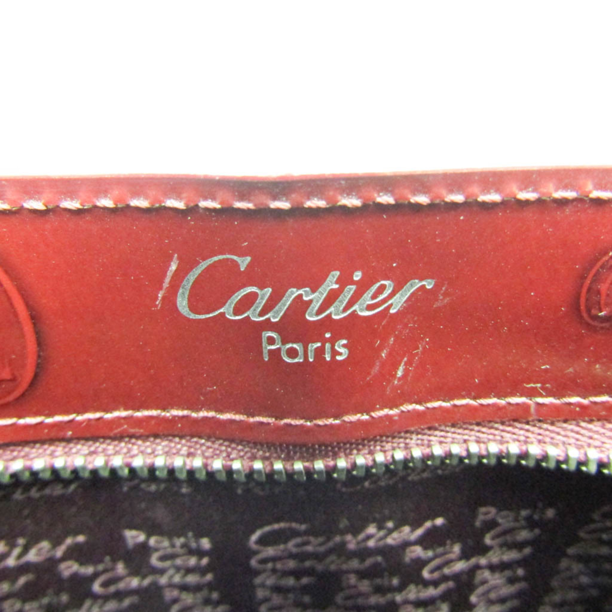 カルティエ(Cartier) ハッピーバースデー レディース レザー ハンドバッグ ボルドー