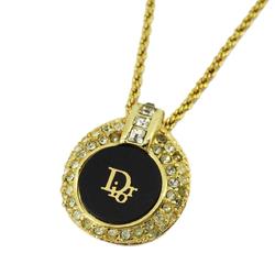クリスチャン・ディオール(Christian Dior) クリスチャンディオール ネックレス ディオール ラインストーン GPメッキ ゴールド ブラック  レディース
