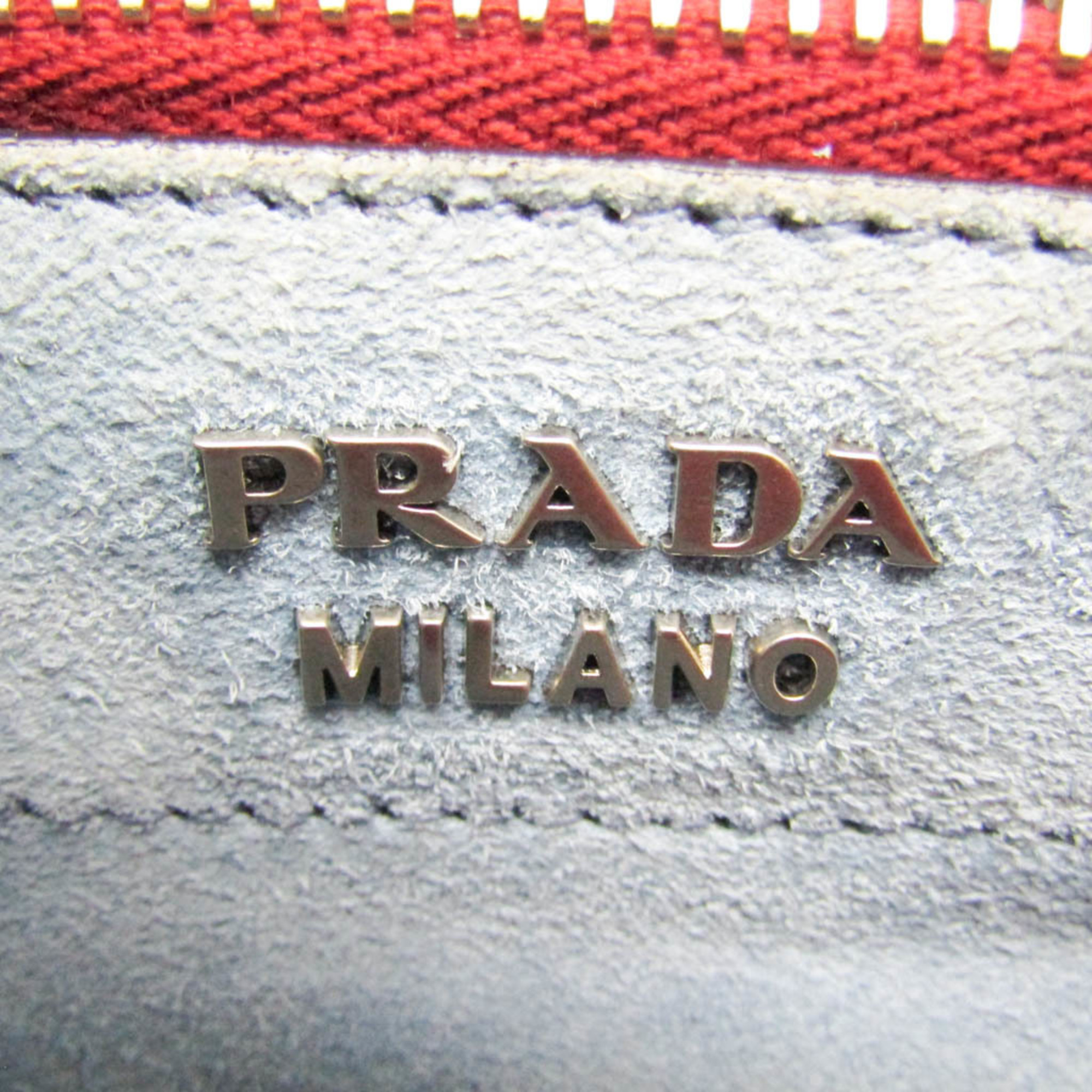 プラダ(Prada) エティケット スタッズ 1BH077 レディース レザー ショルダーバッグ レッド