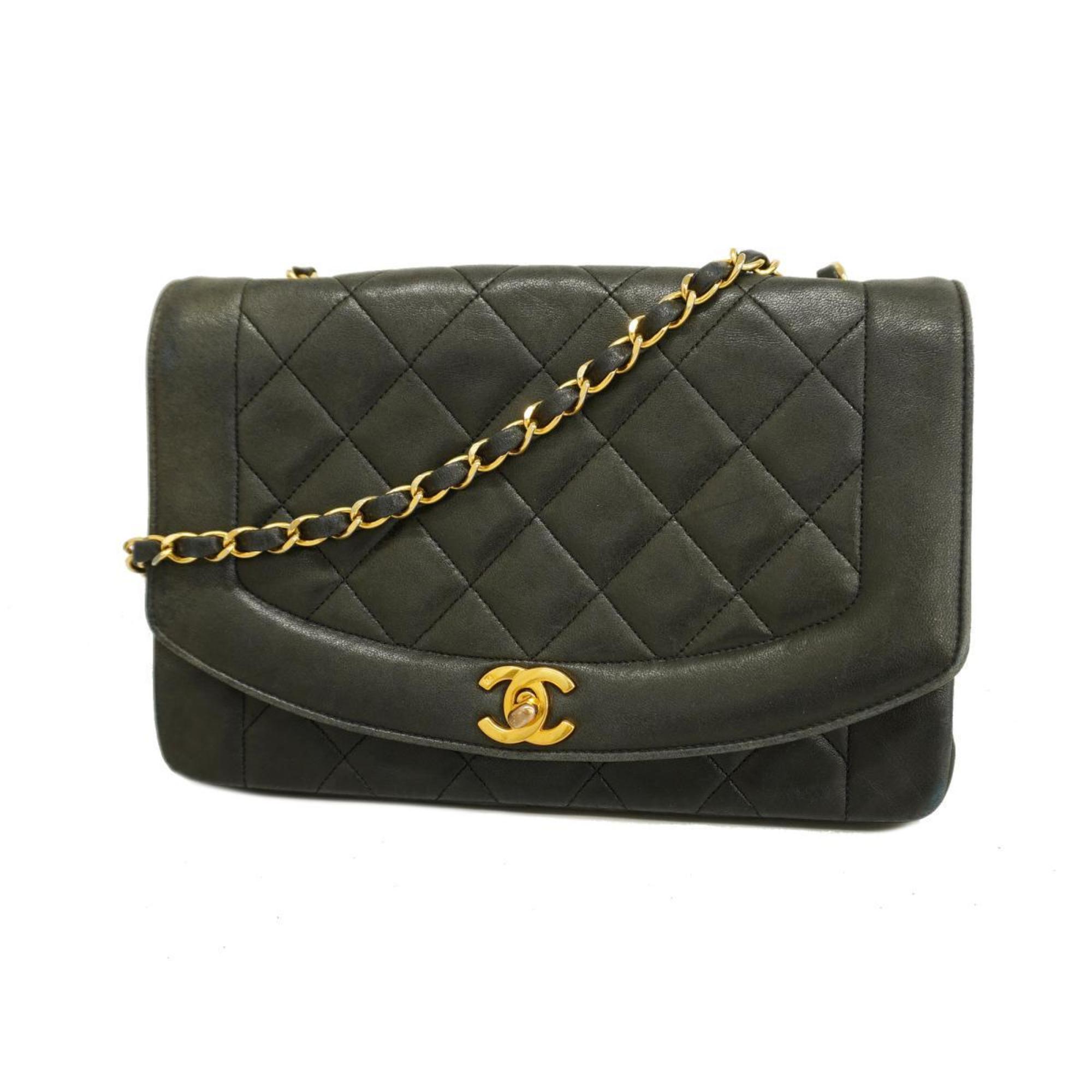 シャネル(Chanel) シャネル ショルダーバッグ マトラッセ ダイアナ チェーンショルダー ラムスキン ブラック レディース | eLADY  Globazone