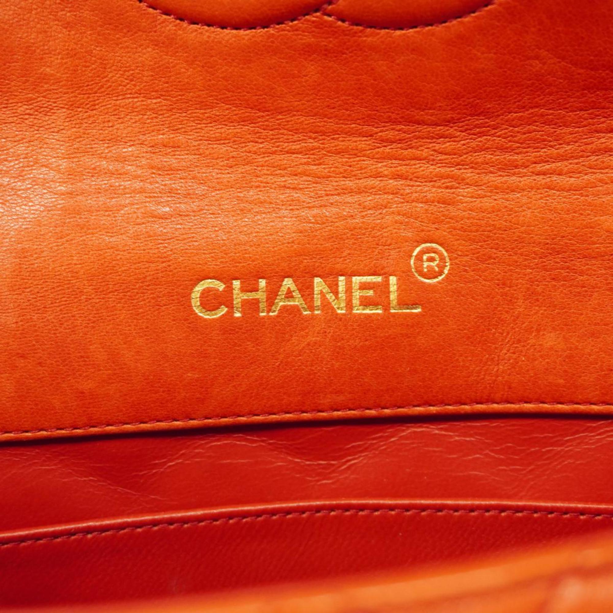 シャネル(Chanel) シャネル ショルダーバッグ マトラッセ デカココ チェーンショルダー ラムスキン オレンジ   レディース
