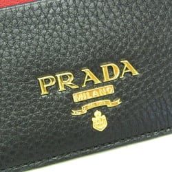 プラダ(Prada) DAINO COLOUR 1MC208 レザー カードケース ブラック,レッド