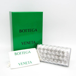 ボッテガ・ヴェネタ(Bottega Veneta) イントレチャート 666935 レディース,メンズ レザー 長財布（二つ折り） シルバー
