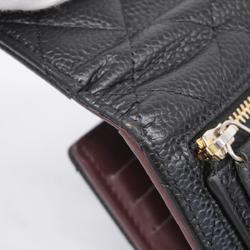 シャネル(Chanel) シャネル 三つ折り財布 マトラッセ キャビアスキン ブラック   レディース