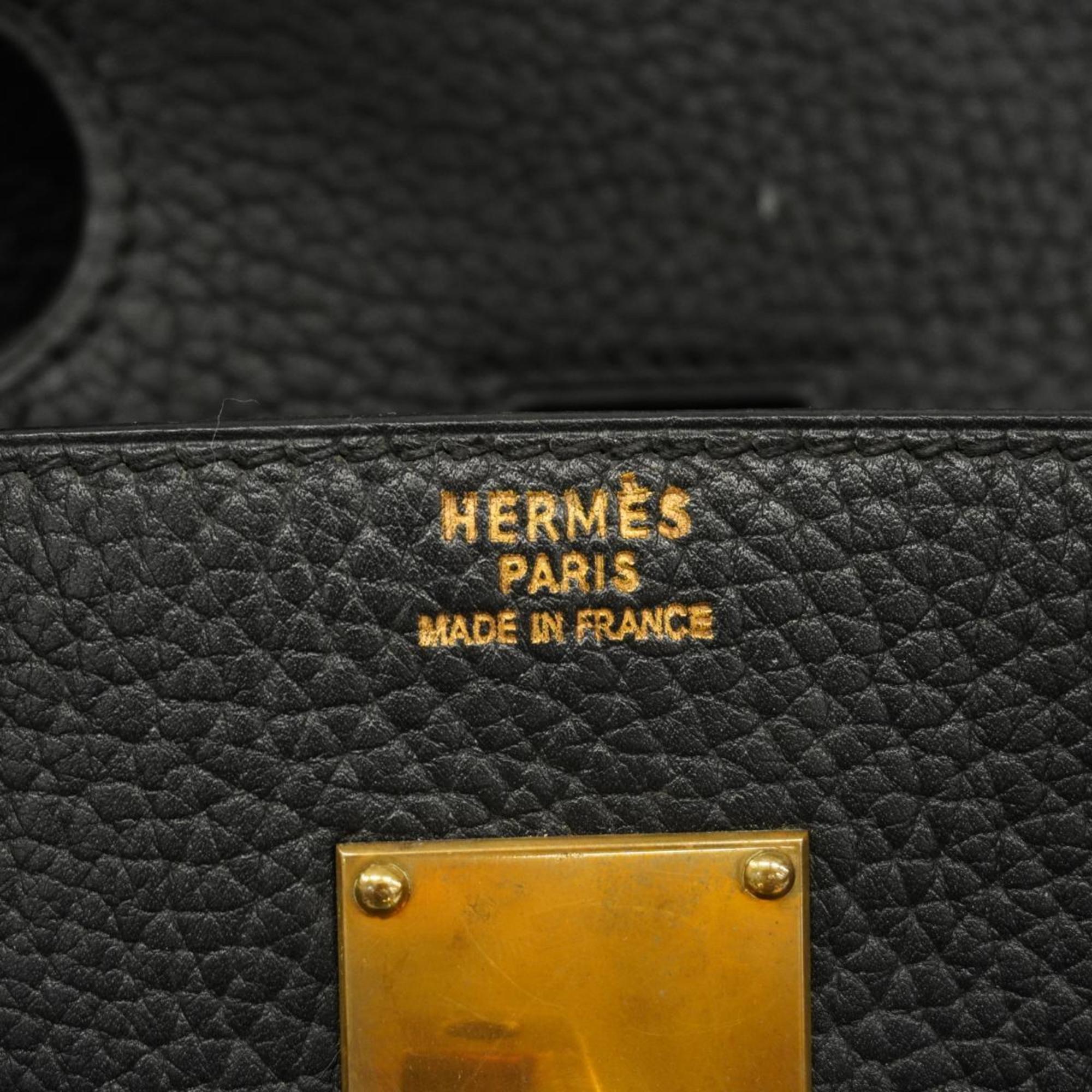 エルメス(Hermes) エルメス ハンドバッグ オータクロア40 □B刻印 フィヨルド ブラック   レディース