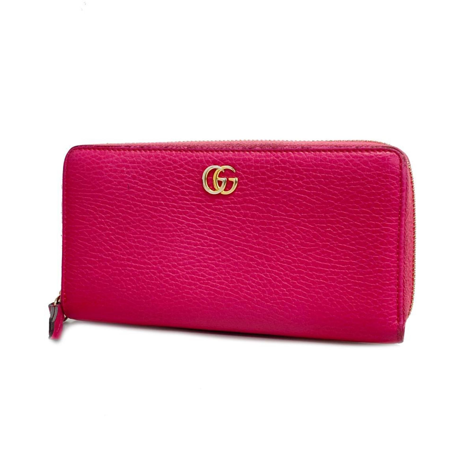 グッチ(Gucci) グッチ 長財布 GGマーモント 456117 レザー ピンク レディース | eLADY Globazone