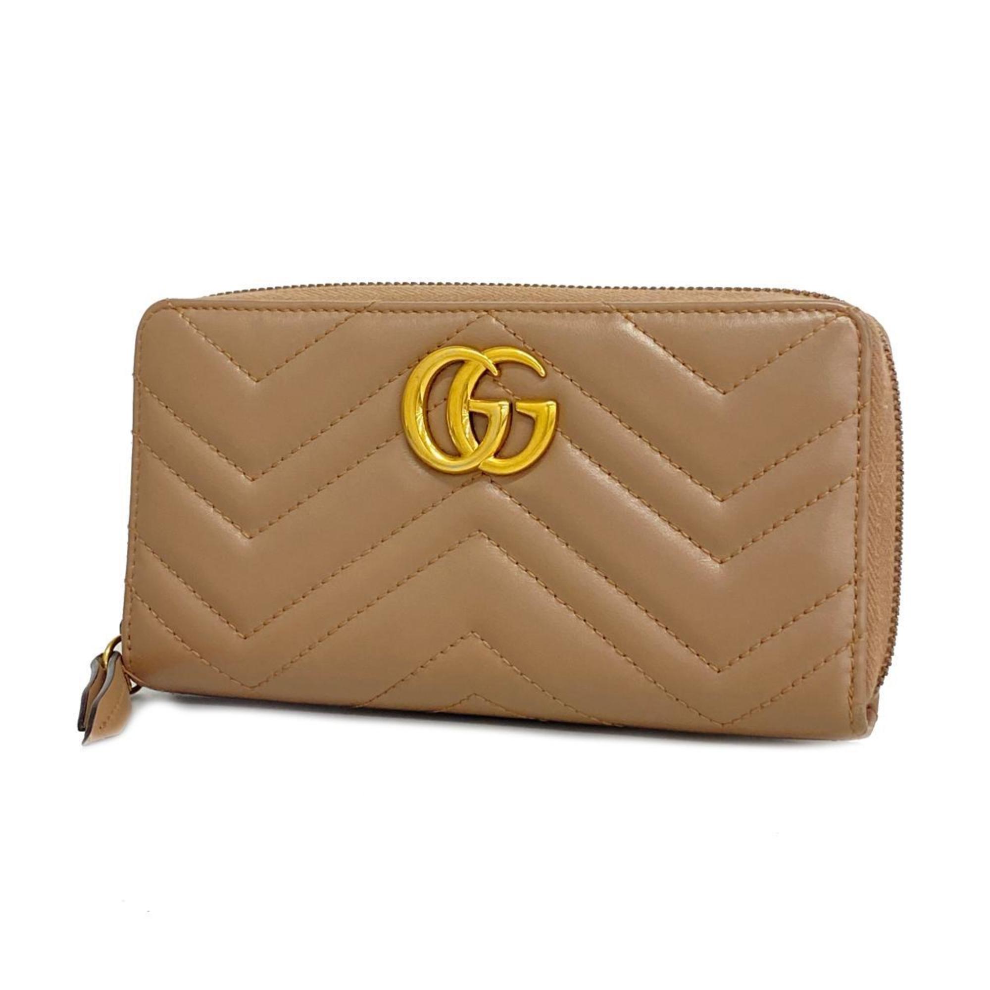 グッチ(Gucci) グッチ 長財布 GGマーモント 443123 レザー ピンク ...