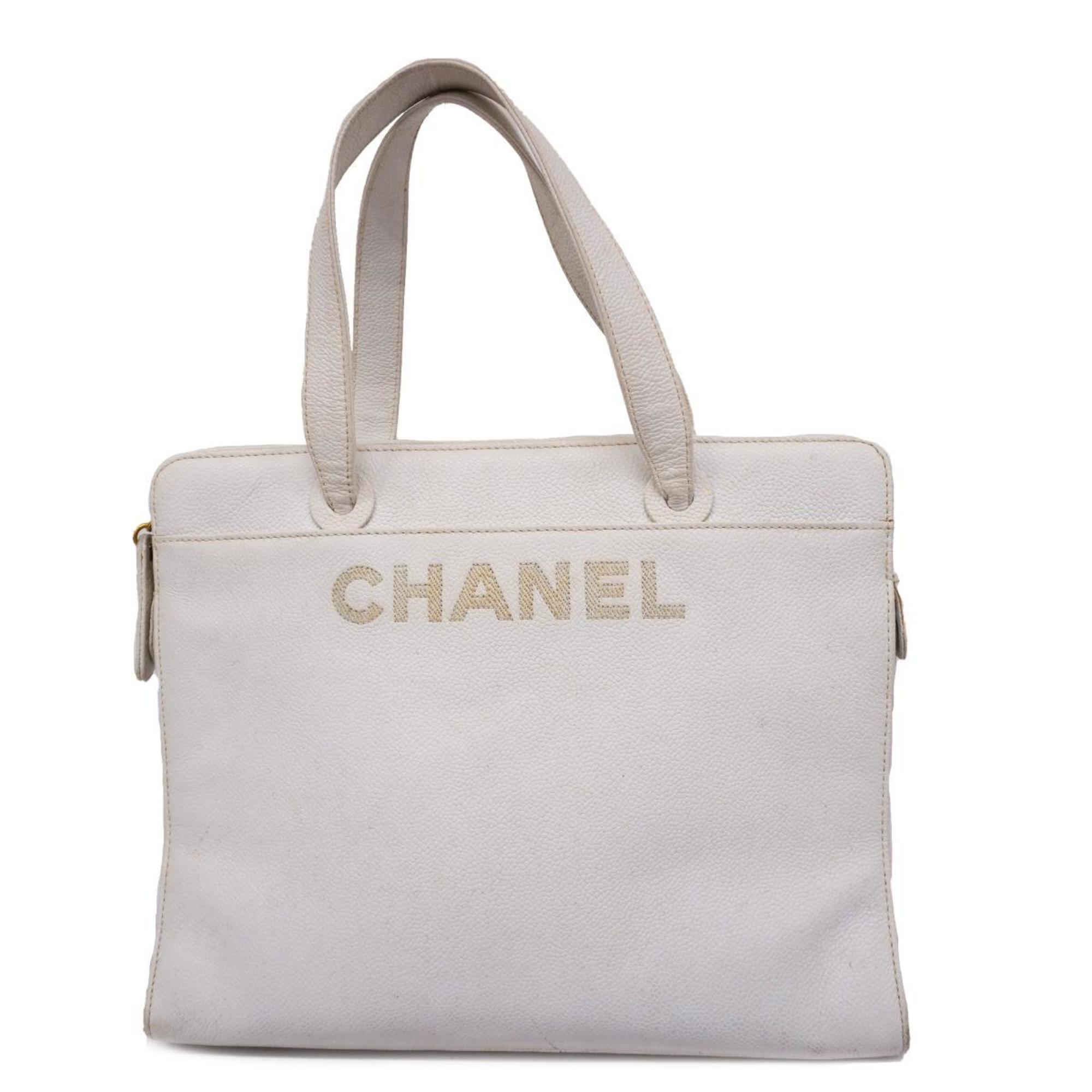 シャネル(Chanel) シャネル トートバッグ キャビアスキン ホワイト 