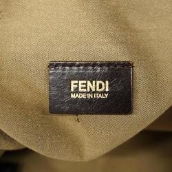 フェンディ(Fendi) フェンディ トートバッグ ナイロンキャンバス ブラウン ベージュ レオパード柄 シャンパン  レディース