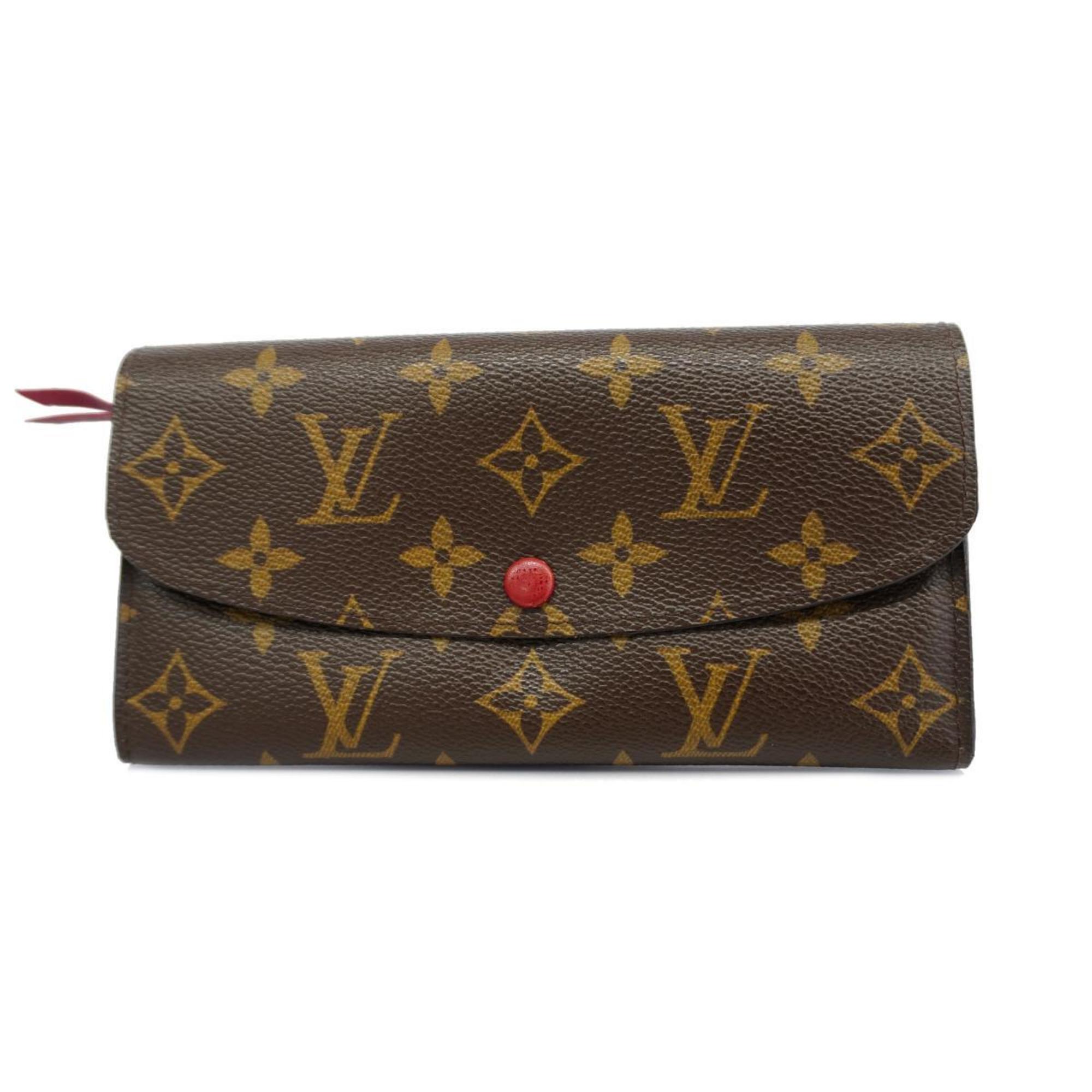 ルイ・ヴィトン(Louis Vuitton) ルイ・ヴィトン 長財布 モノグラム ポルトフォイユ エミリー M60136 ブラウン ルージュレディース