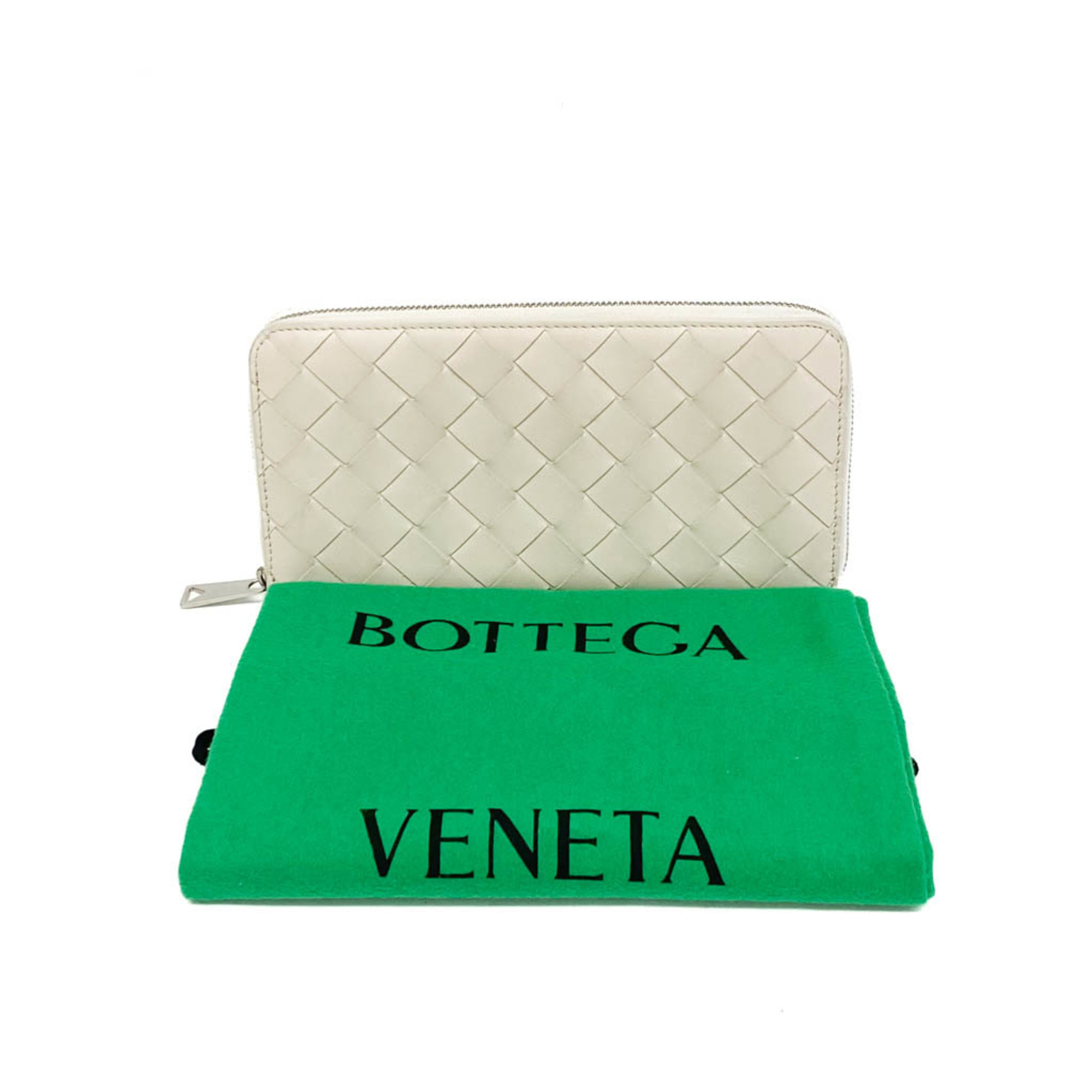 ボッテガ・ヴェネタ(Bottega Veneta) イントレチャート レディース,メンズ レザー 長財布（二つ折り） ホワイト