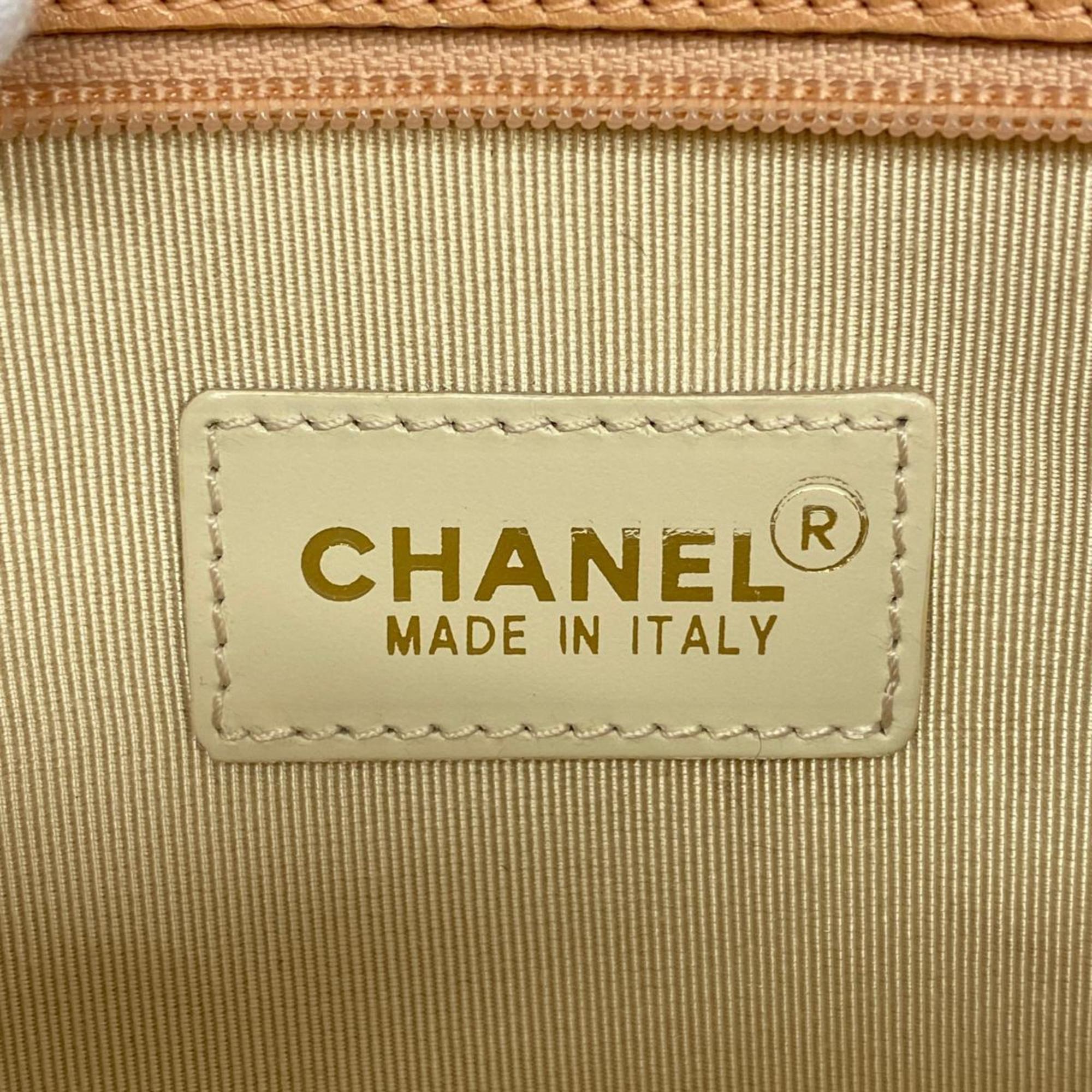 シャネル(Chanel) シャネル ポーチ ココ チェーンショルダー キャンバス サーモンピンク シャンパン  レディース