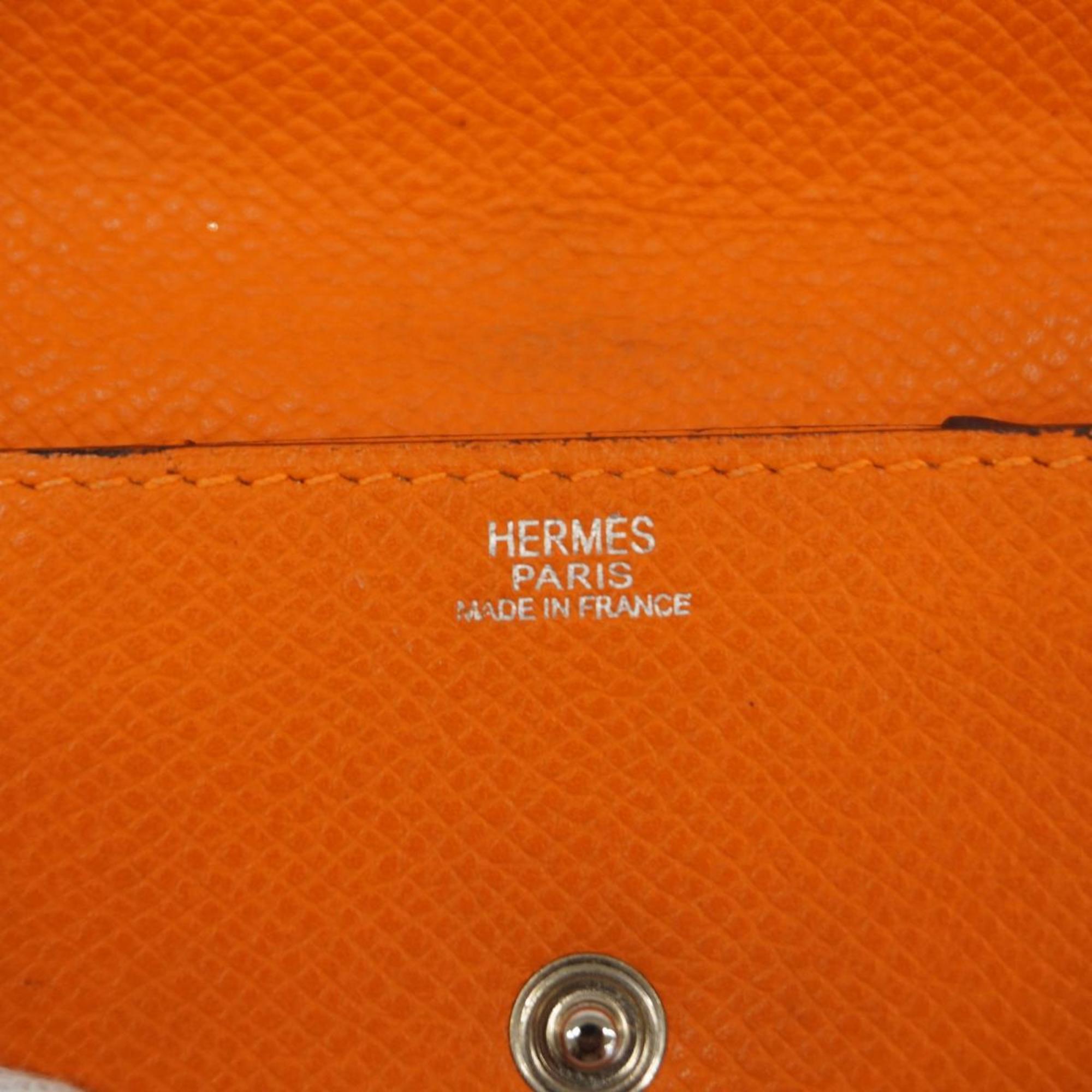 エルメス(Hermes) エルメス 財布・コインケース ルヴァンキャトル □I刻印 ヴォーエプソン オレンジ   レディース