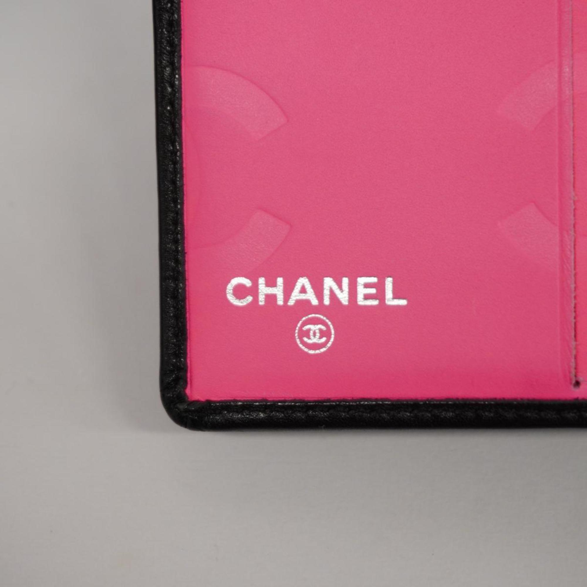 シャネル(Chanel) シャネル 財布 カンボン ラムスキン ブラック   レディース