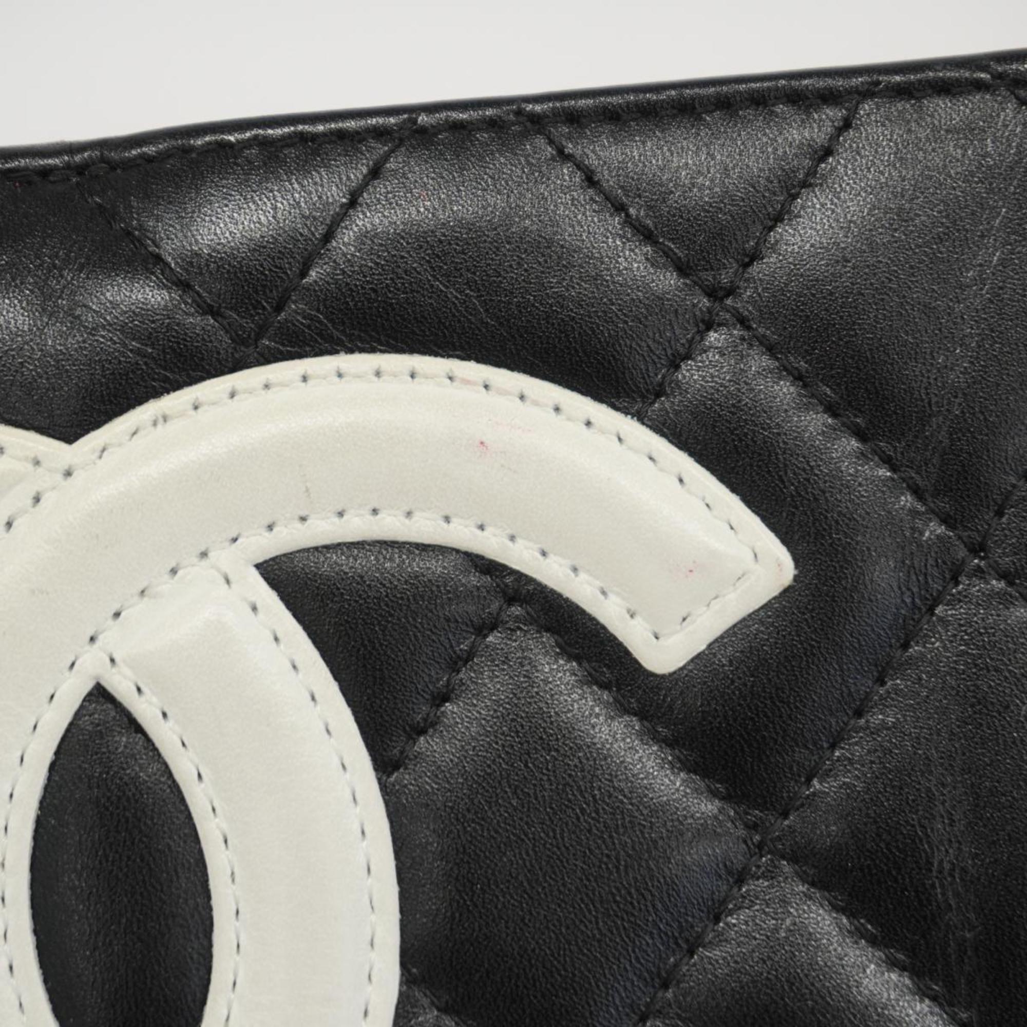シャネル(Chanel) シャネル 財布 カンボン ラムスキン ブラック   レディース
