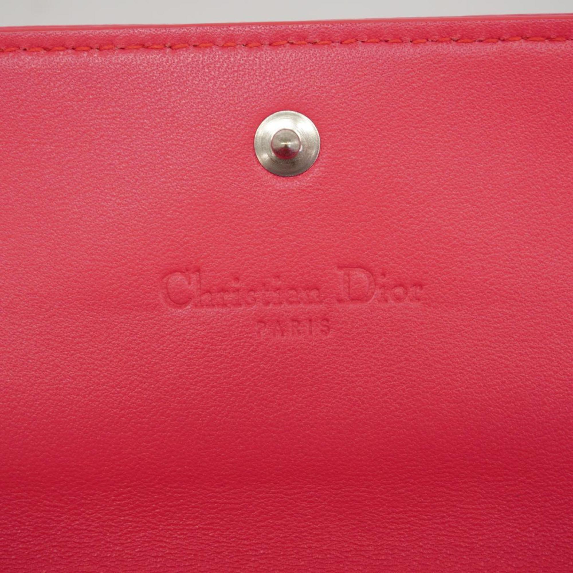 クリスチャン・ディオール(Christian Dior) クリスチャンディオール 長財布 カナージュ レザー ピンク   レディース