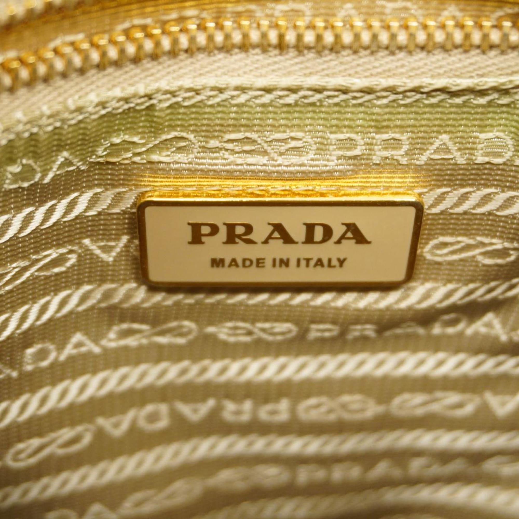 プラダ(Prada) プラダ ショルダーバッグ ナイロン レザー ベージュ   レディース