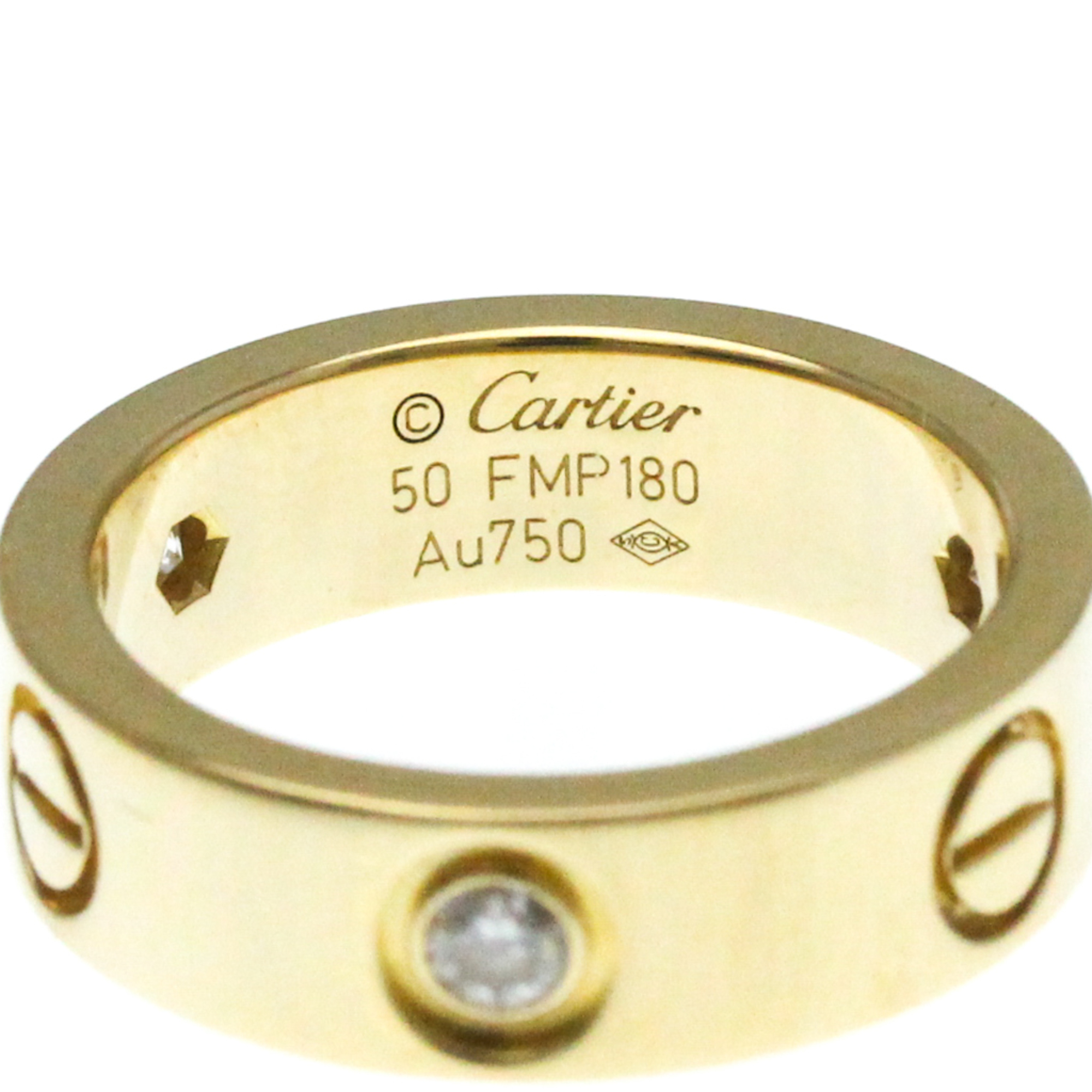 カルティエ(Cartier) ラブ ラブ リング K18イエローゴールド(K18YG) ファッション ダイヤモンド バンドリング ゴールド