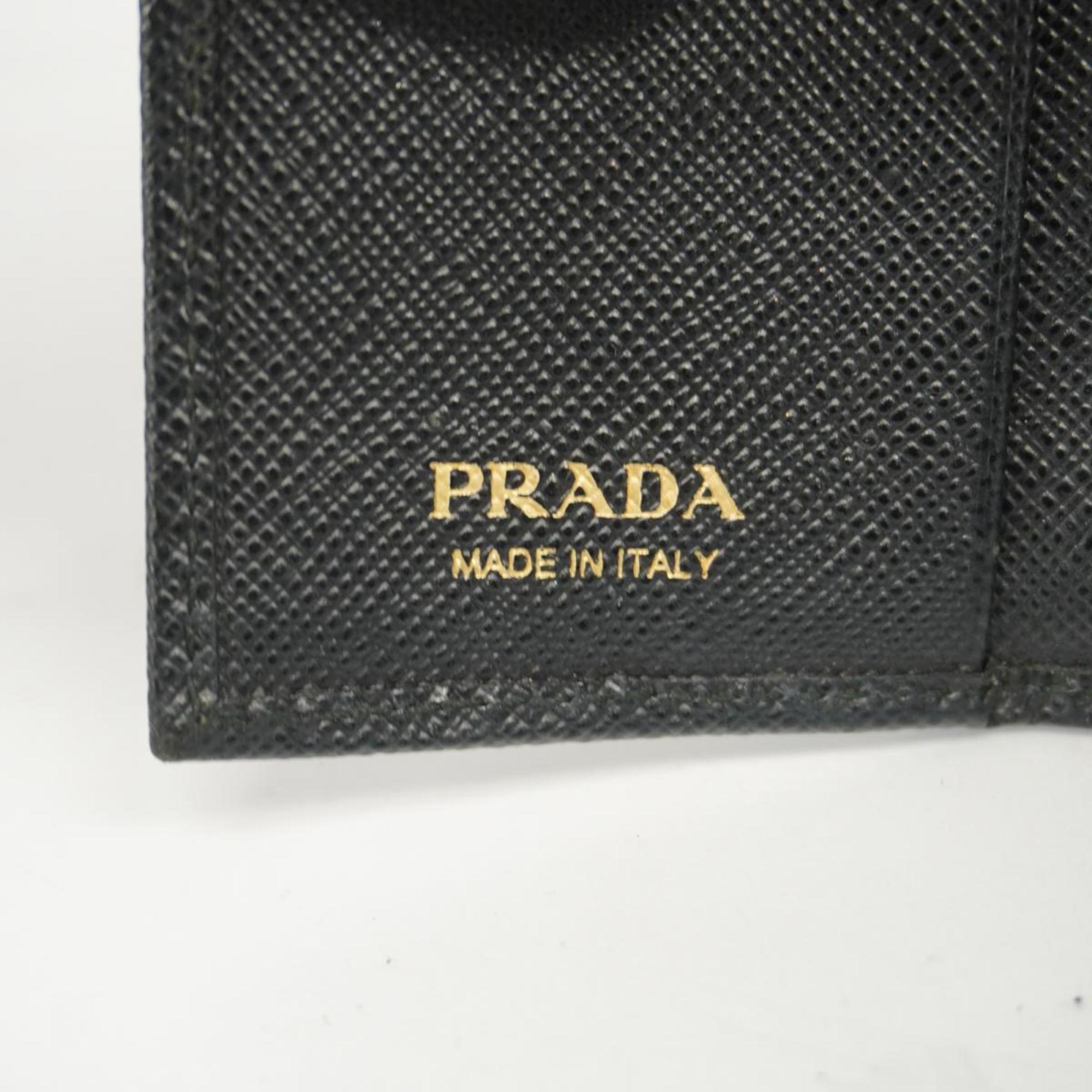プラダ(Prada) プラダ キーケース フィオッコ レザー ブラック   レディース