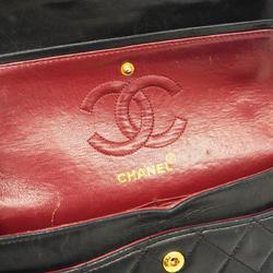 シャネル(Chanel) シャネル ショルダーバッグ マトラッセ Wフラップ Wチェーン ラムスキン ブラック   レディース