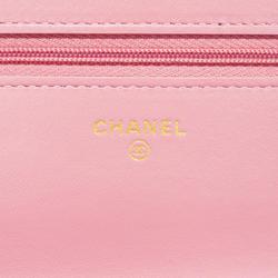 シャネル(Chanel) シャネル ショルダーウォレット マトラッセ チェーンショルダー ツイード ピンク   レディース
