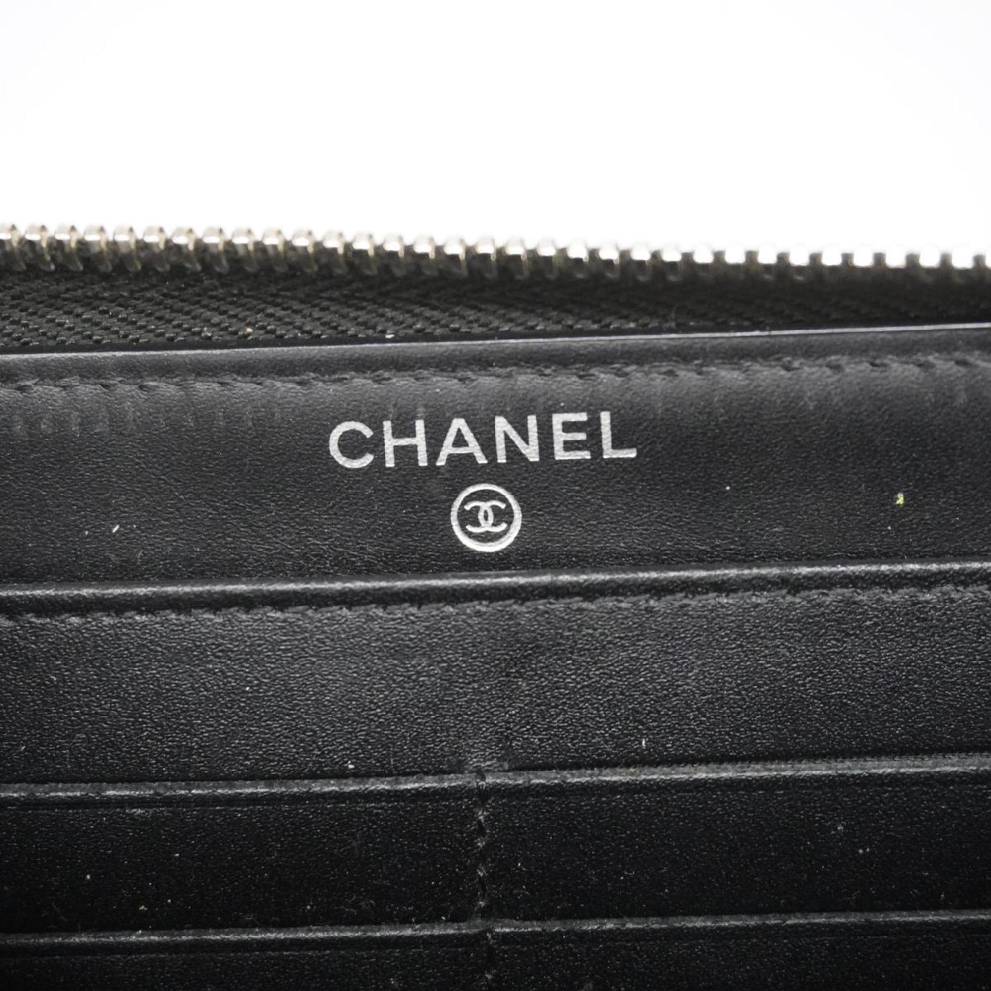 シャネル(Chanel) シャネル 長財布 マトラッセ ブリリアント パテントレザー ブラック   レディース