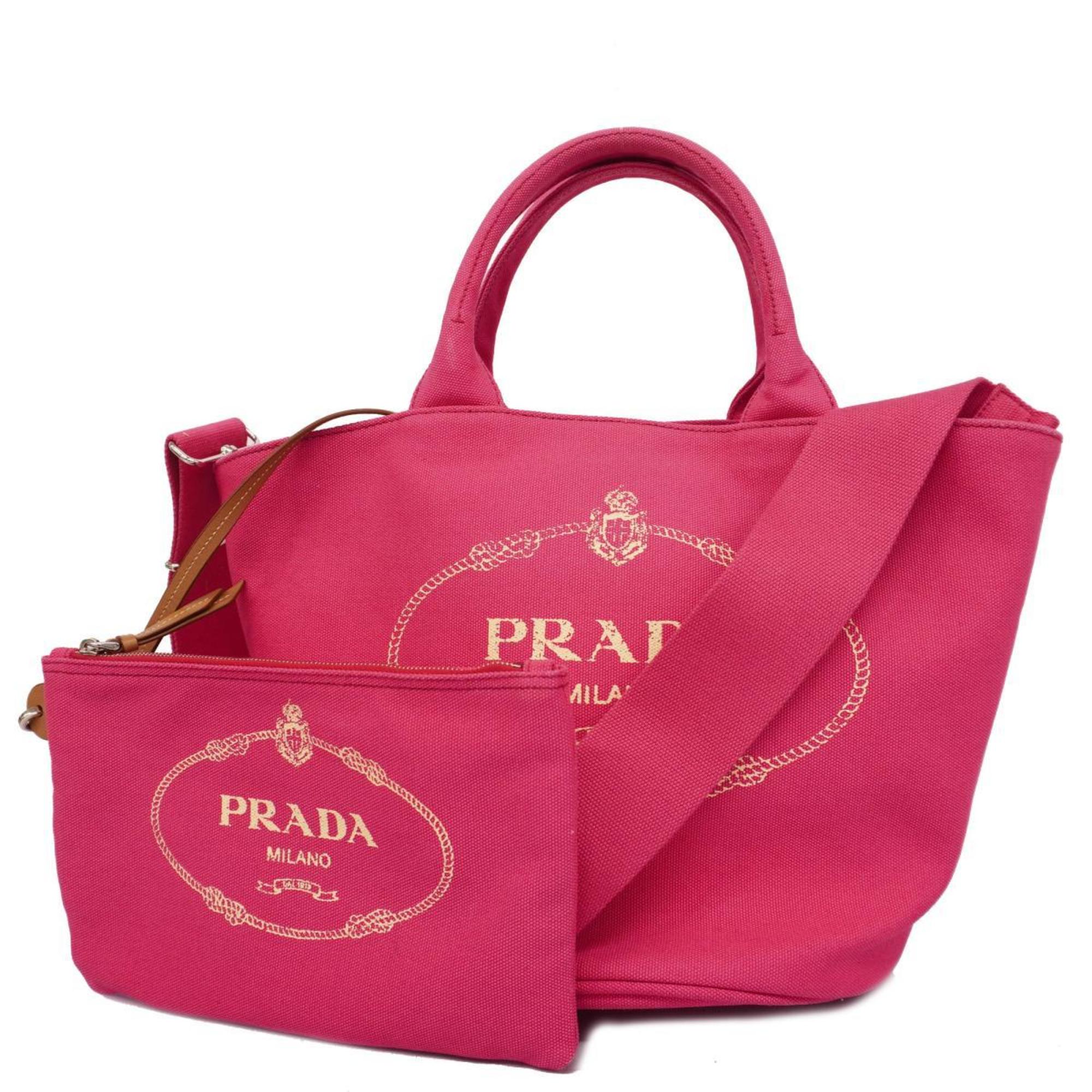 プラダ(Prada) プラダ ハンドバッグ カナパファブリック キャンバス ピンク レディース | eLADY Globazone