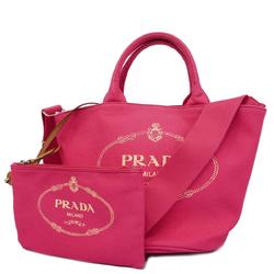 プラダ(Prada) プラダ ハンドバッグ カナパファブリック キャンバス ピンク   レディース