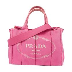 プラダ(Prada) プラダ ハンドバッグ カナパ キャンバス ピンク   レディース