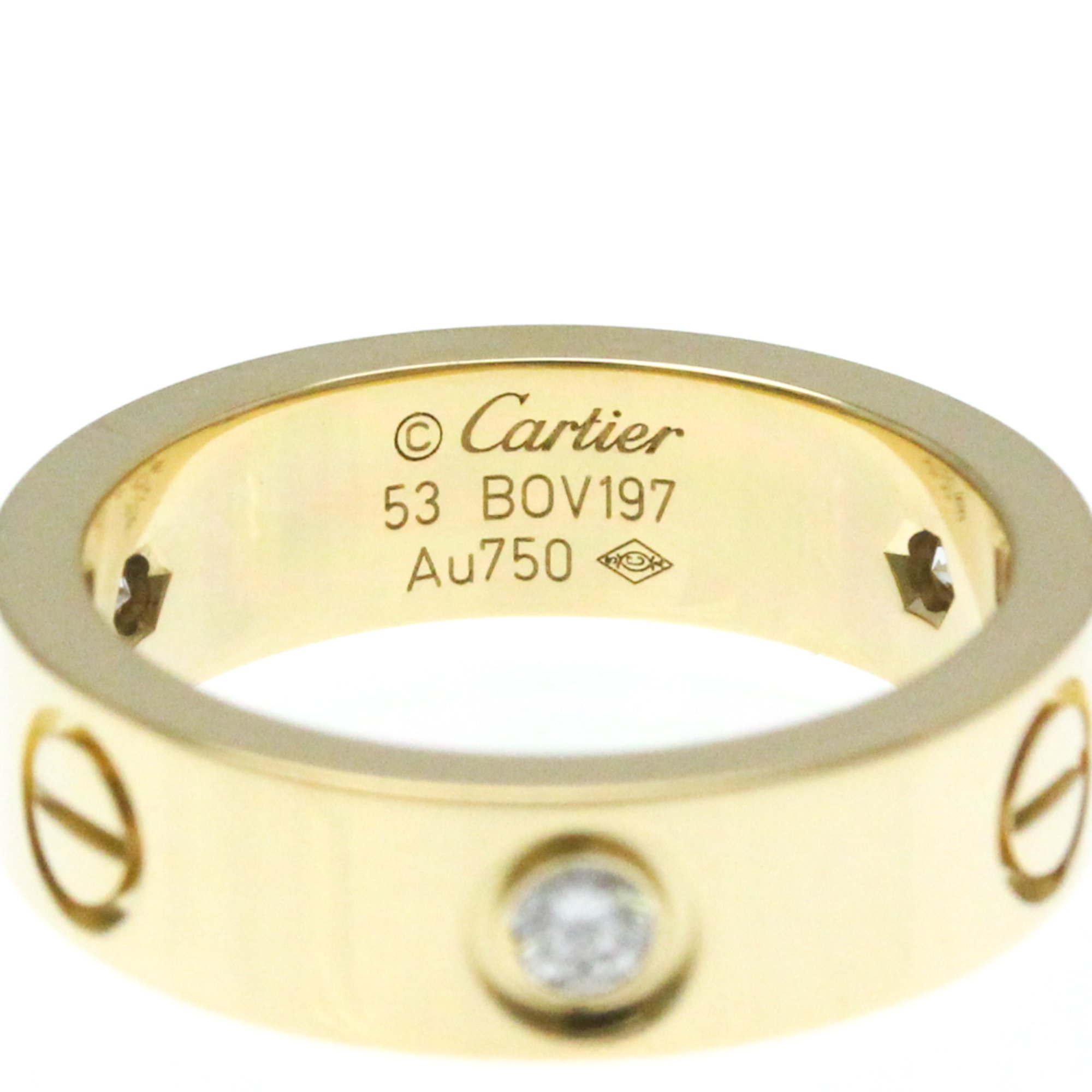 カルティエ(Cartier) ラブリング ハーフダイヤモンド K18イエローゴールド(K18YG) ファッション ダイヤモンド バンドリング