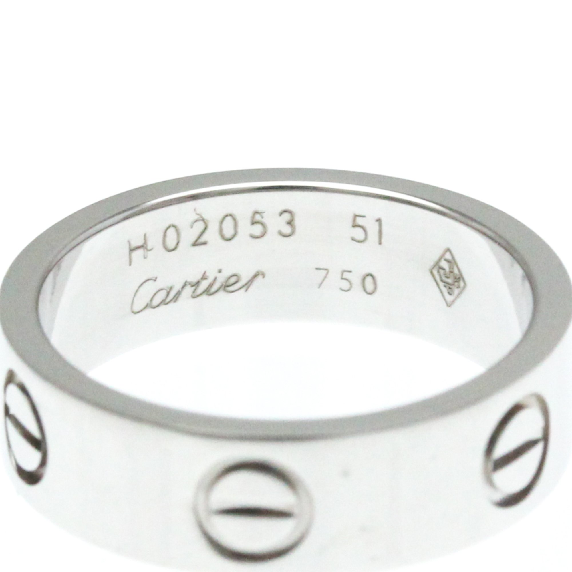 カルティエ(Cartier) ラブ ラブリング K18ホワイトゴールド(K18WG) ファッション 無し バンドリング シルバー