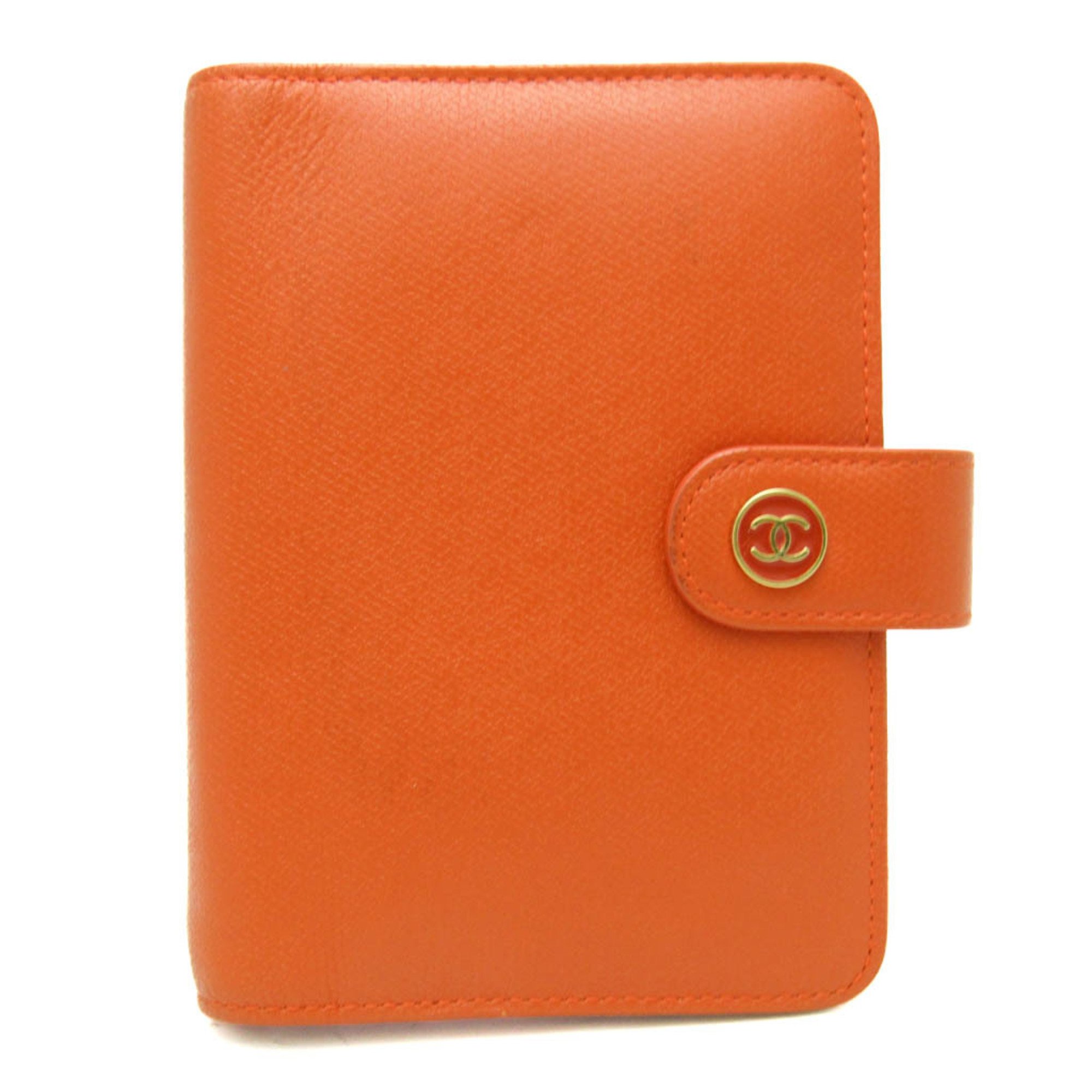 シャネル(Chanel) A6 手帳 オレンジ ココボタン A23850