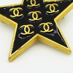 シャネル(Chanel) シャネル ブローチ ココマーク 星型 スター GPメッキ ゴールド ブラック 01P  レディース