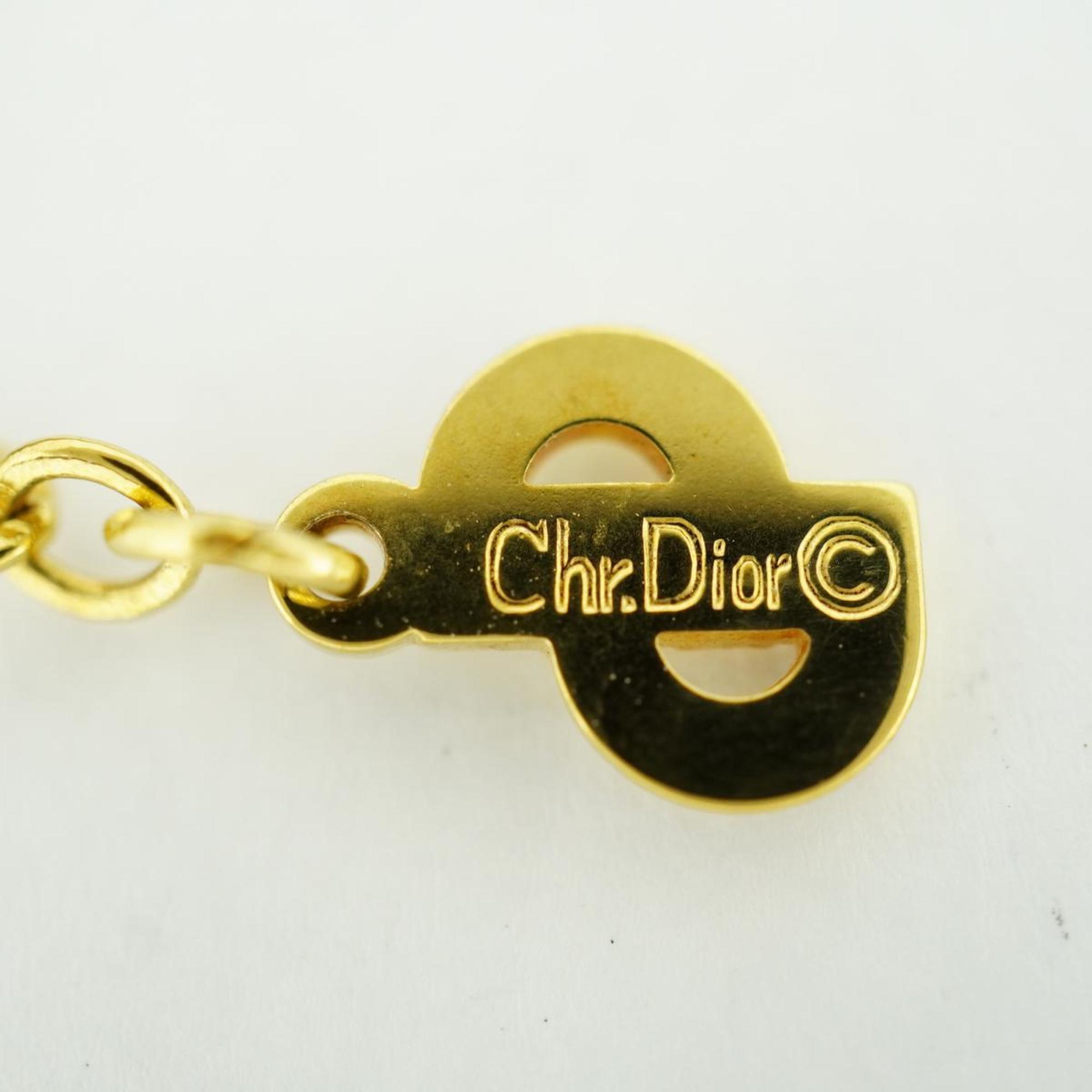 クリスチャン・ディオール(Christian Dior) クリスチャンディオール ネックレス チェーン ラインストーン GPメッキ ゴールド  レディース