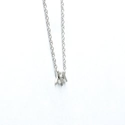 ティファニー(Tiffany) K18ホワイトゴールド(K18WG) ダイヤモンド メンズ,レディース ファッション ペンダントネックレス (シルバー) ダブルキス ダイヤモンド ネックレス