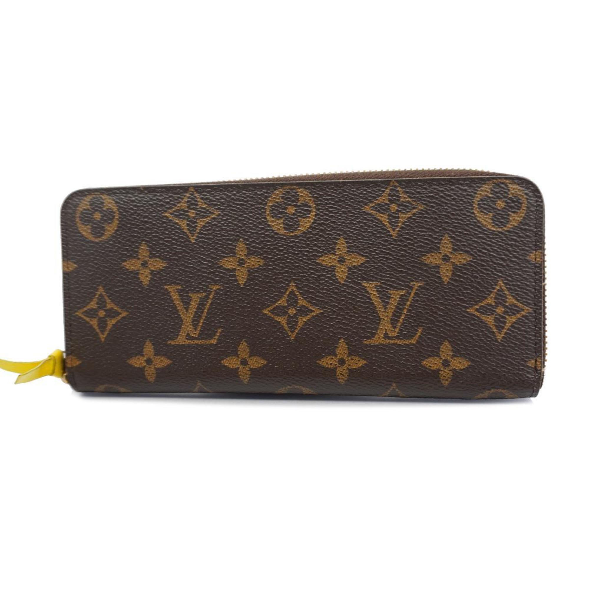 ルイ・ヴィトン(Louis Vuitton) ルイ・ヴィトン 長財布 モノグラム ポルトフォイユクレマンス M61796 アシッドイエロー ブラウンレディース