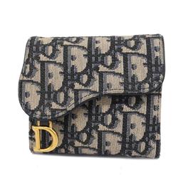 クリスチャン・ディオール(Christian Dior) クリスチャンディオール 三つ折り財布 トロッター キャンバス ネイビー   レディース