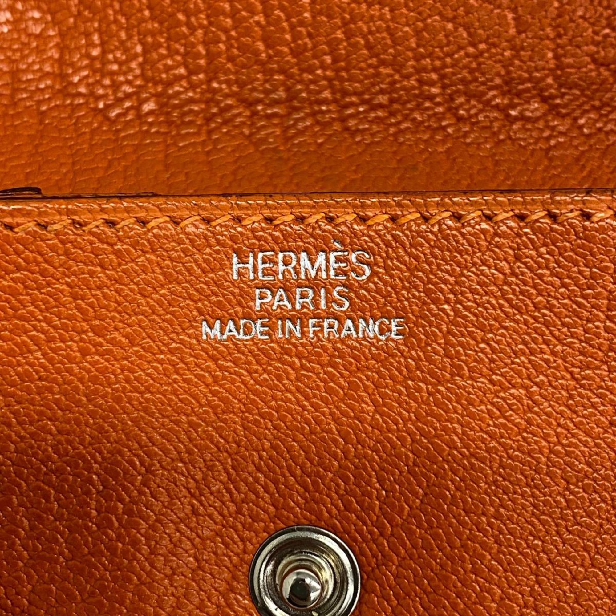 エルメス(Hermes) エルメス 財布・コインケース ルヴァンキャトル □G刻印 シェブルミゾル オレンジ   メンズ レディース