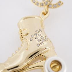 シャネル(Chanel) シャネル ピアス ココマーク スケート ラインストーン GPメッキ ゴールド C24C  レディース