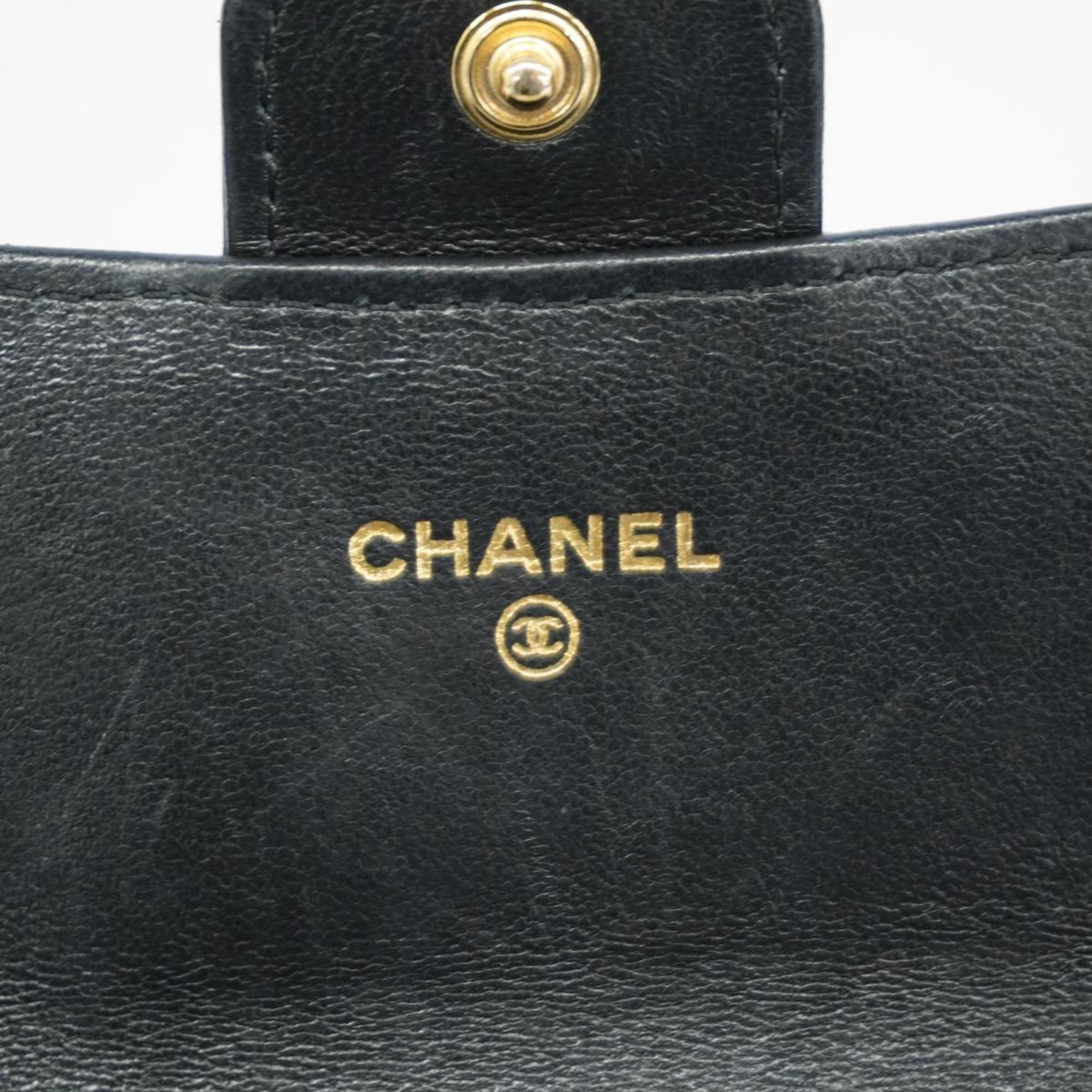シャネル(Chanel) シャネル 長財布 マトラッセ ラムスキン ブラック   レディース