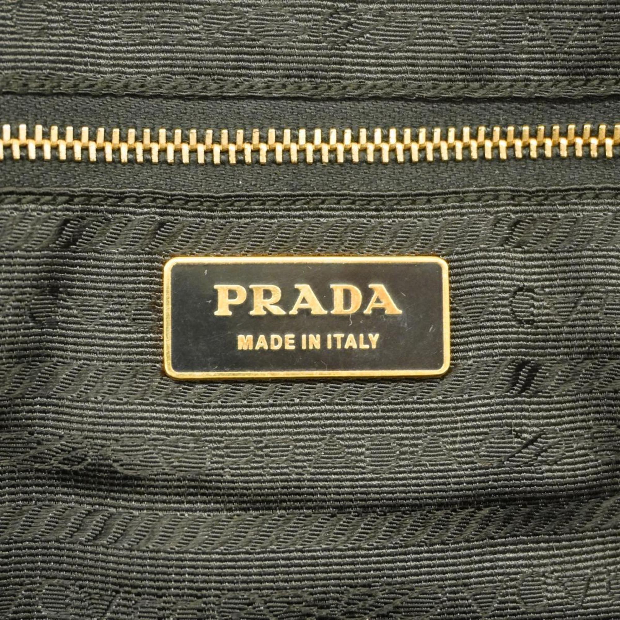 プラダ(Prada) プラダ ハンドバッグ ナイロン レザー ブラック   レディース