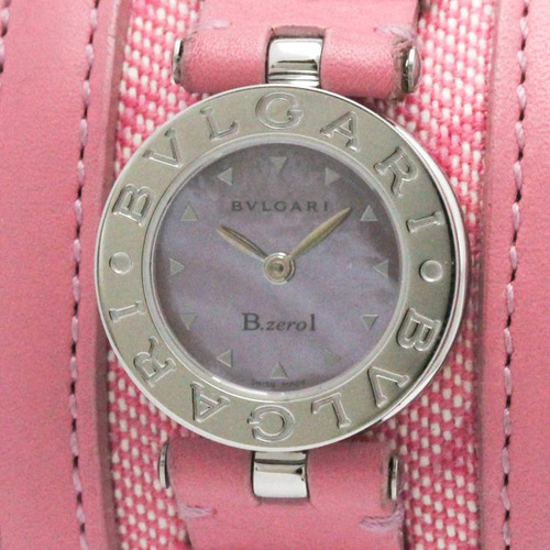 ブルガリ (BVLGARI) B-Zero1 ビーゼロワン ピンクシェル文字盤 ステンレススチール レザー クォーツ レディース 時計 BZ22S  (外装仕上げ済み)【中古】 | eLADY Globazone