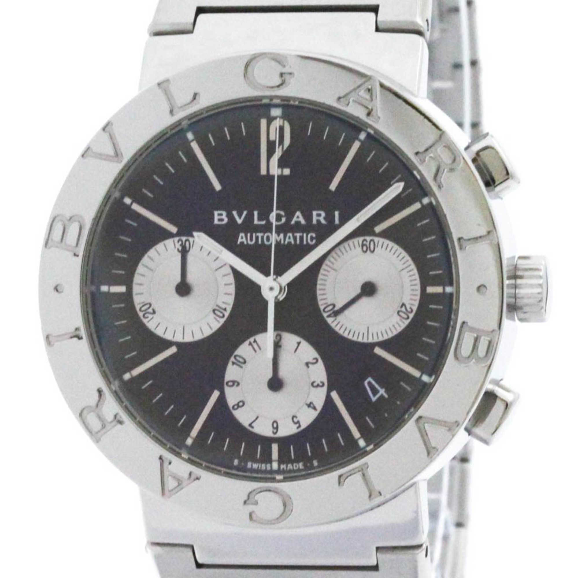 ブルガリ (BVLGARI) ブルガリブルガリ クロノグラフ ステンレススチール 自動巻き メンズ 時計 BB38SSCH (外装仕上げ済み)【中古】