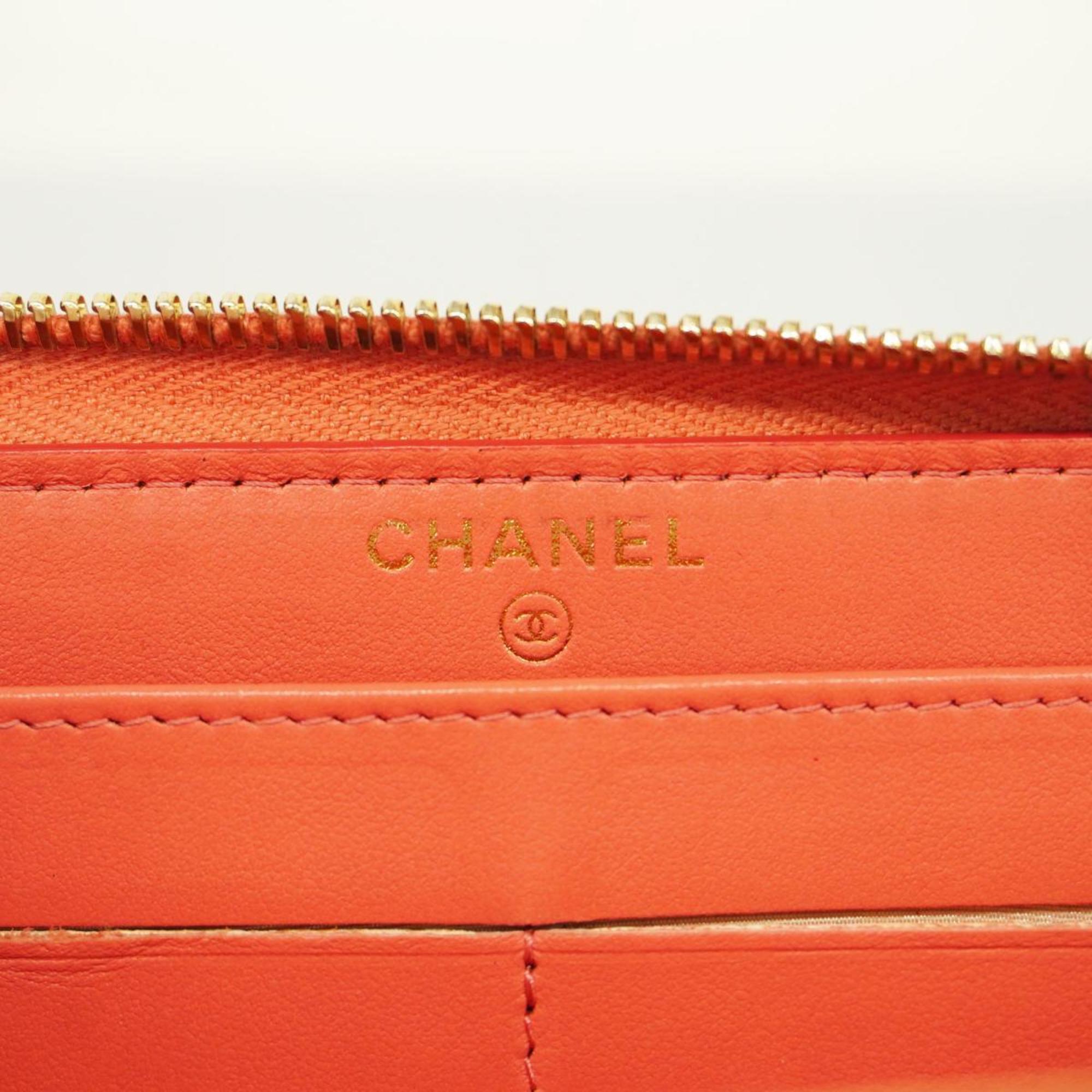 シャネル(Chanel) シャネル 長財布 マトラッセ キャビアスキン ピンク   レディース