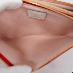 ルイ・ヴィトン(Louis Vuitton) ルイ・ヴィトン ショルダーウォレット モノグラム・ジャイアント ポシェット ドゥーブルジップ M67561 レッド ピンクレディース