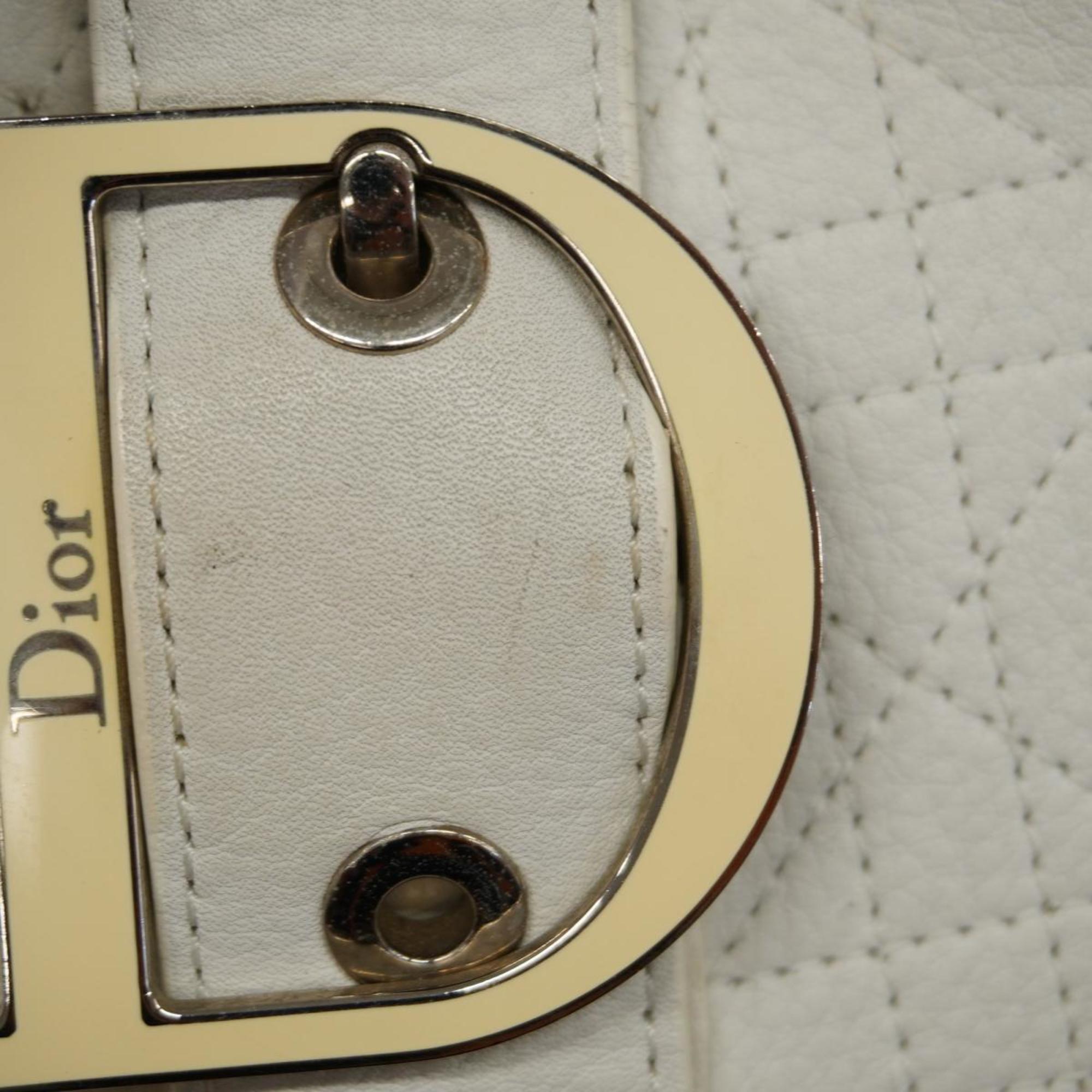 クリスチャン・ディオール(Christian Dior) クリスチャンディオール トートバッグ カナージュ レザー ホワイト   レディース