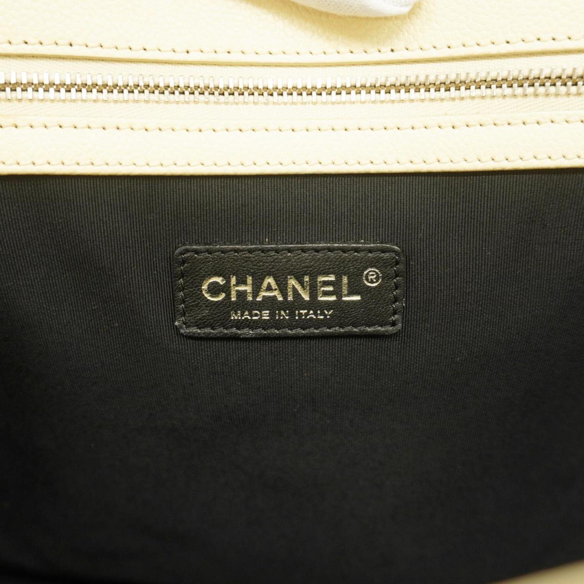シャネル(Chanel) シャネル ハンドバッグ マトラッセ チェーンショルダー キャビアスキン ホワイト グレー   レディース