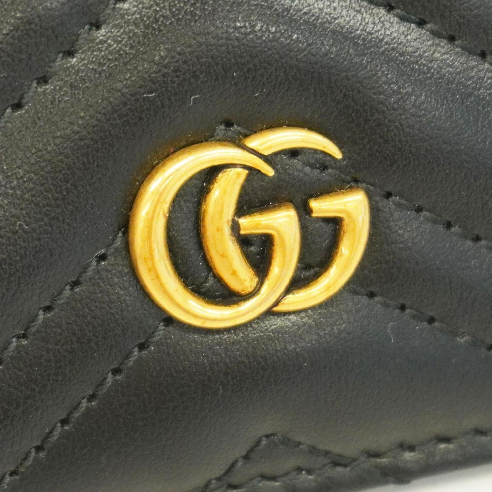 グッチ(Gucci) グッチ 財布・コインケース GGマーモント 627064 レザー ブラック   レディース