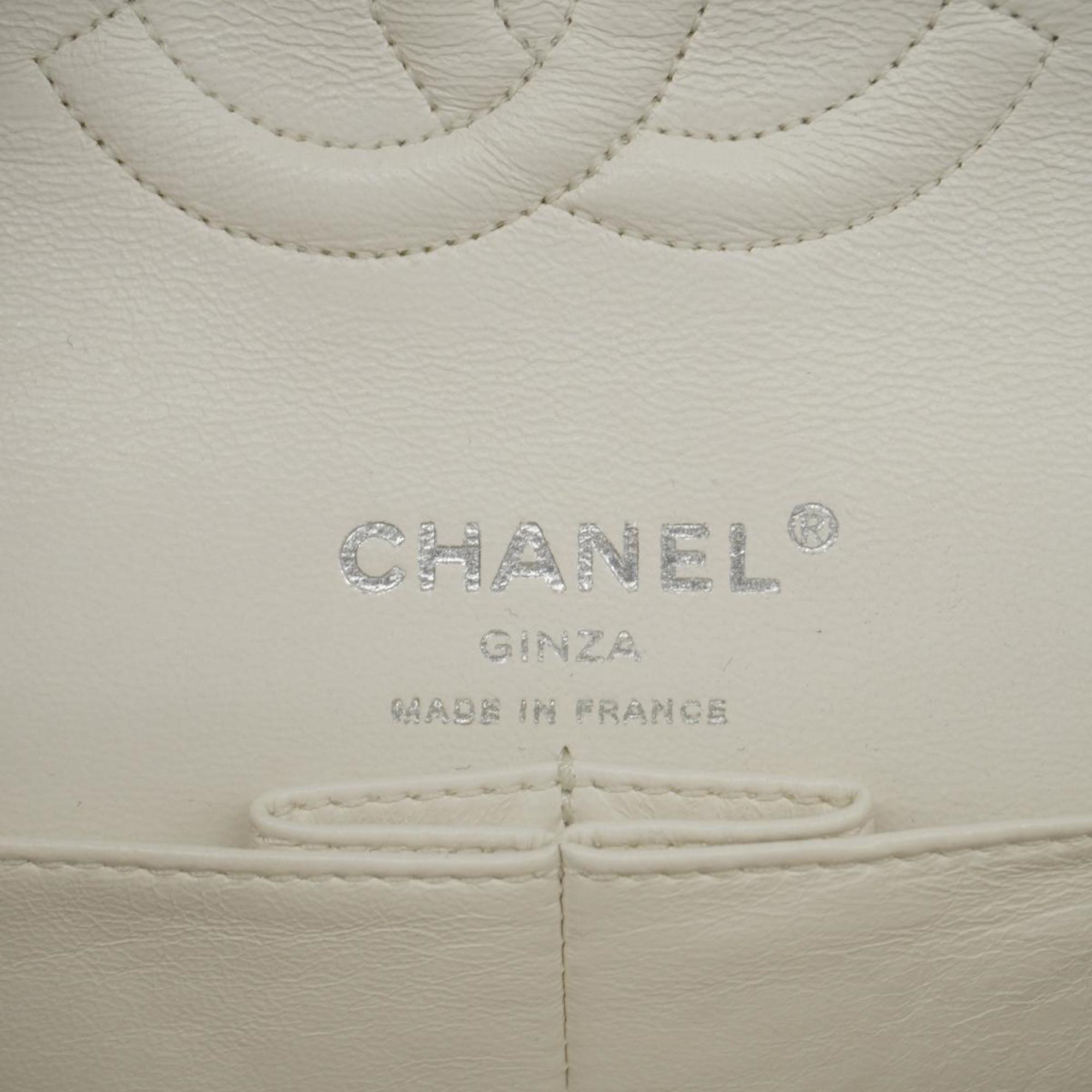 シャネル(Chanel) シャネル ショルダーバッグ マトラッセ Wフラップ Wチェーン ツイード ホワイト   レディース